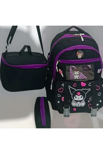 ROWAN ÇANTA First School Bag Set of 3 Character Patterned First School Bag with Pencil Case and Lunch Bag