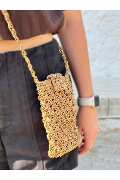 MELUSH El Yapımı Telefon Çantası, Kroşe Omuz Çantası