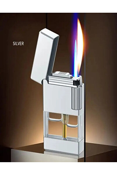 Genel Markalar ÇİFT ALEV METAL şeffaf gaz dolum sigara çakmaktaşı çakmak Retr...