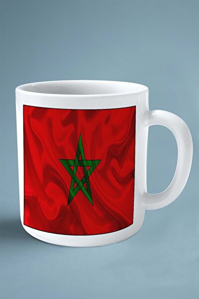ART HEDİYE fas Morocco bayrak baskılı kupa bardak çift taraflı kişiye özel