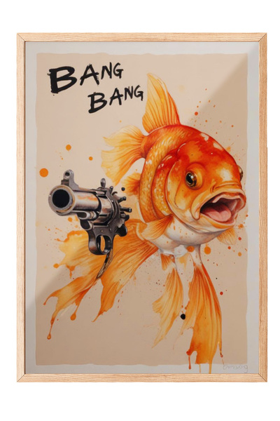 Zestia Tablou cu ramă din lemn, efect de stoarcere a portocalelor BAM BAM, po...