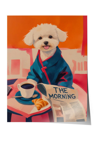 Zestia Poster fără ramă, portret de câine în costum, poster decorativ pentru ...