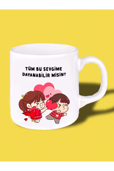 ART HEDİYE هل يمكنك الوقوف على الحب؟كوب زجاجي مطبوع