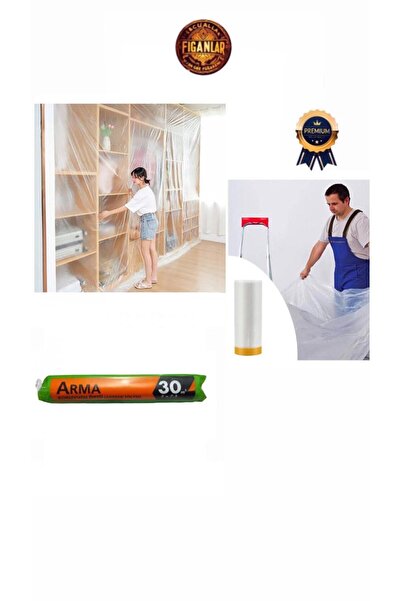 figanlar ambalaj Şeffaf Kullan At Boya Badana Koruyucu Örtü Naylon Poşet 30 Metre 1 Rulo