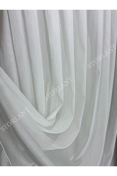 Storlant Glitter Bamboo Silver Tulle Curtain |   Heavy Weight, 1/3 Tight Pleats, No Ironing Required