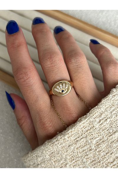 ringbox خاتم نموذج العين للرموش باللون الأزرق الداكن