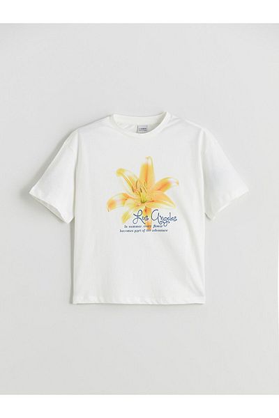LC Waikiki Crew Neck Los Angeles Printed Girl's T-Shirt and Pants