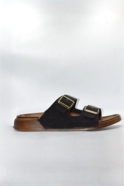 Biocomfort Men's Black Double Striped Anatomical Daily Slippers