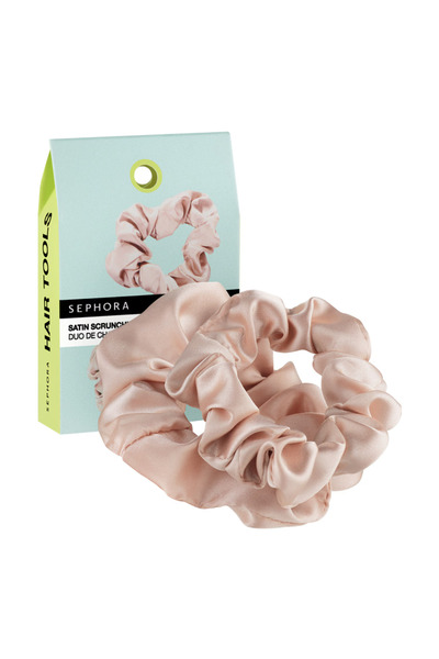 SEPHORA Satin Scrunchy Duo - Double Satin Hair Scrunchies, Small and Large Size |   Texture-Free Surface That Does Not Harm Hair