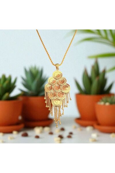 AKSESUARIM Kadın 22 Ayar Altın Kaplama Çeyrek Altın Görünümlü Kolye