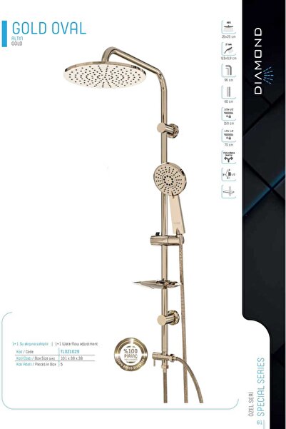 DIAMOND OVAL ROBOT DUŞ SETİ - GOLD