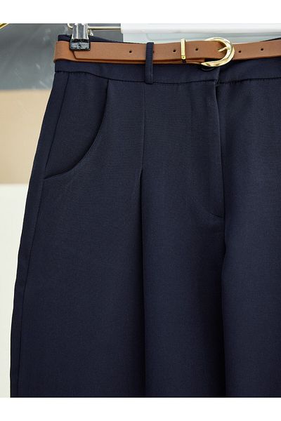Modamorfo Pleated Pocket Belted Ankle Trousers -Laci