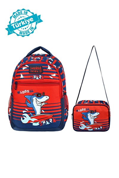 çantamgelsin Rucsac și geantă pentru prânz pentru băieți, cu model de rechin,...