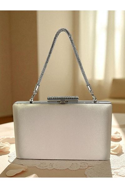 Biçanta Nude Color Satin Evening Dress Bag Evening Bag Engagement Wedding Bag