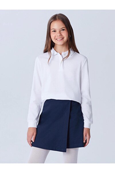 LC Waikiki Selecții strălucitoare de la Shining Store |   Tricou pentru fete Polo Neck Basic, pachet de 2