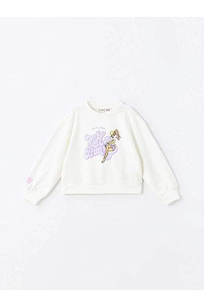 LC Waikiki Lcw Kids Ecru Crew Neck Lola Bunny Printed Girl's Sweatshirt and Tights