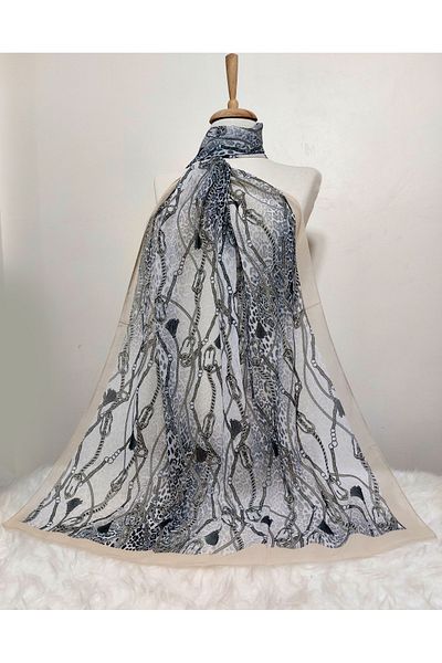 istanbul prensesleri Patterned Chiffon Shawl 185 X 70 cm