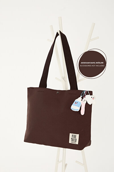 Pure Touch | Kanvas Çanta, Kişiselleştirilebilir, Acı Kahverengi, Charm, Labu...