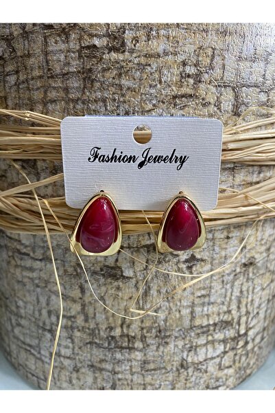 ŞİMŞEK KIRTASİYE BİJUTERİ GOLD KENARLI DAMLA ŞEKİLLİ RENKLİ KADIN KÜPE ZARİF SPOR VE ŞIK TASARIM BİR ARADA