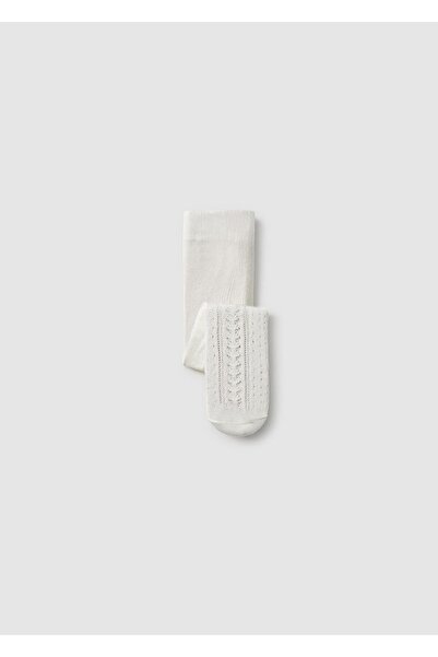 MAYORAL Kız Bebek File Külotlu Çorap Krem