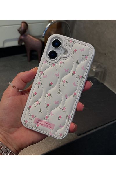 ByVuccia حافظة منتفخة مبطنة بنمط زهور متوافقة مع هاتف Iphone 15 PRO مقاومة للصدمات