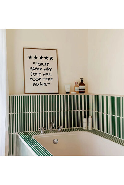 512 STORE Banyo Duvar Dekor Modern Çerçevesiz Poster Yazı Soft Again