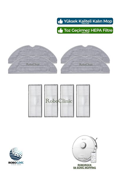 Roboclinic Filtru Hepa de înlocuire compatibil cu aspiratorul robot Roborock ...