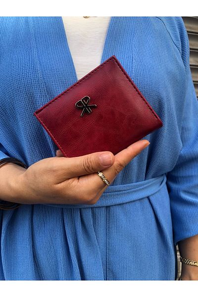 H&D COLLECTİON Very Stylish Lock Detailed Small Size Wallet with Coin Compartment 8056