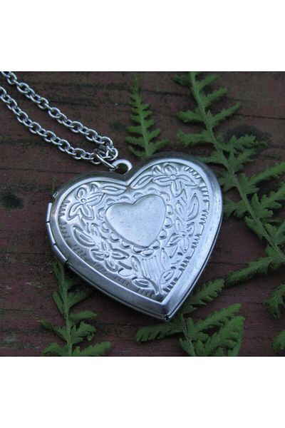 LAİKA Steel Clamshell Heart Necklace Silver Color 45 cm