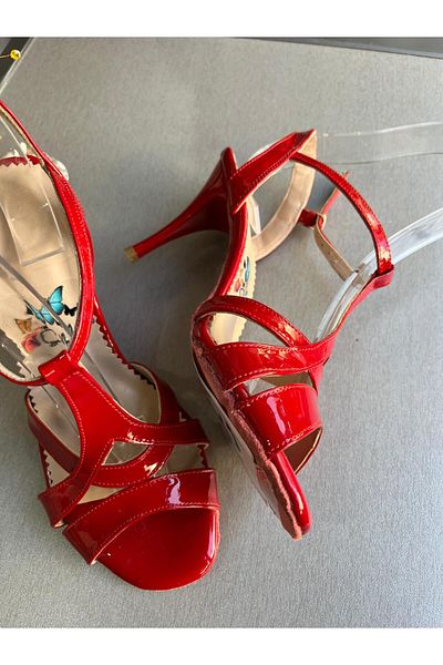 bitangosu Red Patent Leather Mirada Model 13 Pont(8.5 cm) Tango, Dance and Salon Shoes