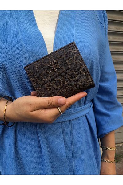 H&D COLLECTİON Very Stylish Lock Detailed Small Size Wallet with Coin Compartment 8056