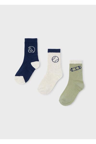 MAYORAL Комплект три чифта чорапи за момчета, зелени