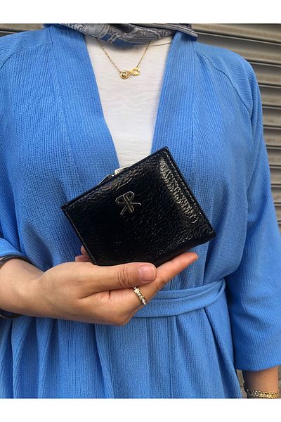 H&D COLLECTİON Very Stylish Lock Detailed Small Size Wallet with Coin Compartment 8056