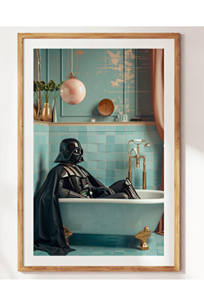 512 STORE Banyo Duvar Dekor Star Wars Temalı Black Modern Tasarım Çerçevesiz ...