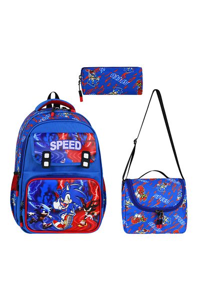 MASTER PACK Patterned 3-Piece Orthopedic School Bag Set School Bag Thermal Lunch Bag Pen Holder