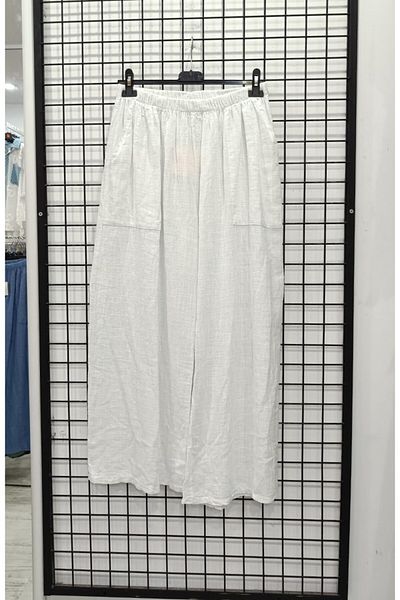 Butik Şans Wide Leg Italian Cotton Trousers with Pocket Detail