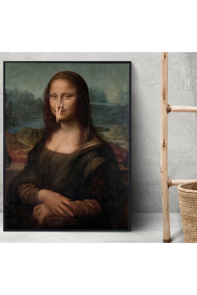 512 STORE Banyo Duvar Dekor Tasarım Mona Lisa ÇERÇEVESİZ Tasarım Poster