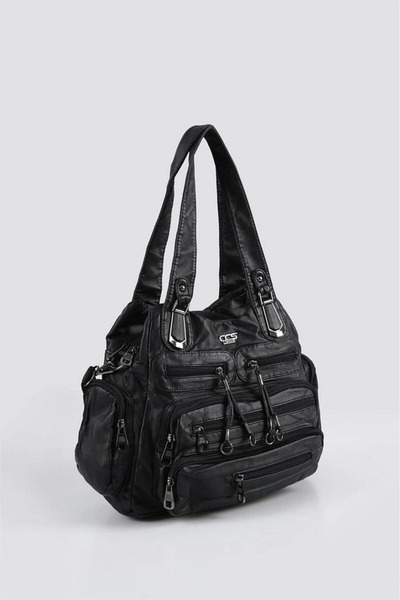 Ovebu Miver Black Skin Shoulder Bag