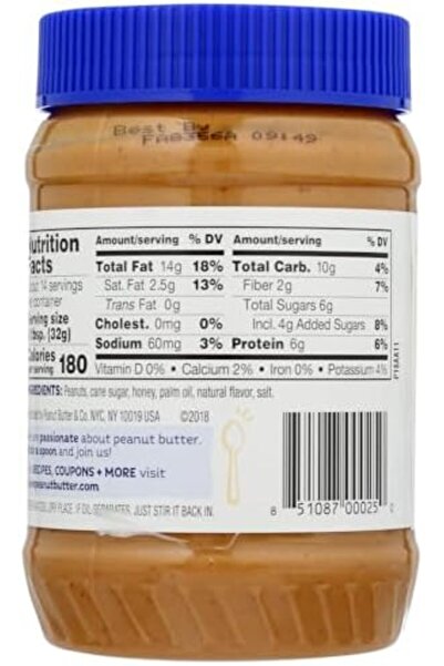Peanut The Bees Knees Butter Blended with Scrumptious Honey - 16 oz. (48 Pack)