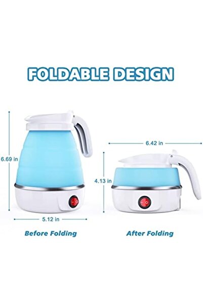 Twinkle Mart Travel Kettle, Foldable Mini Kettle for Travel, Camping Silicone Electric Water Boiler, Col