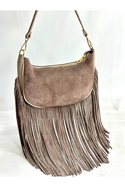 çkn sedat çakan çanta & fular & aksesuar حقيبة كتف نسائية من الجلد السويدي ال...