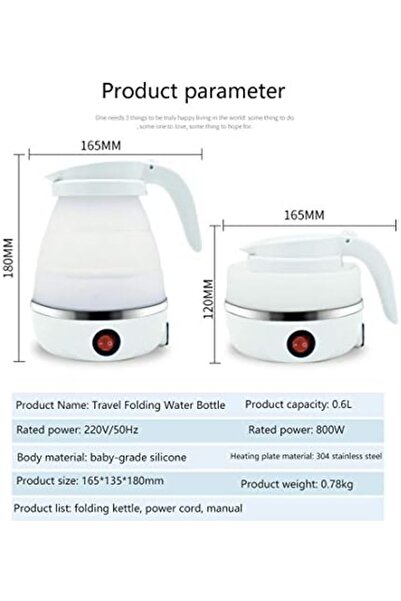 Twinkle Mart Foldable Electric Kettle, Collapsible Water Boiler For Coffee Tea with Dual Voltage 110-220V