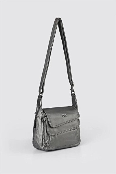 Ovebu Jelli Gray Skin Shoulder Bag