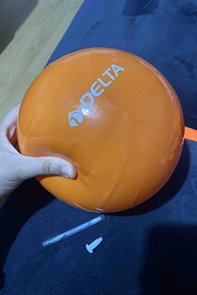 Delta 20 Cm Mini Pilates Topu ve Pilates Bandı Seti 120 x 15 cm Direnç Plates Bandı Turuncu-Mor