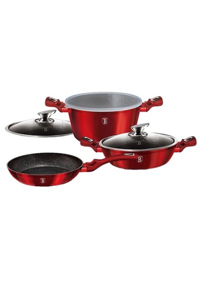 Berlinger Haus Set oale marmorate 5 piese Burgundy Metalic Line Berlinger Haus BH 6780