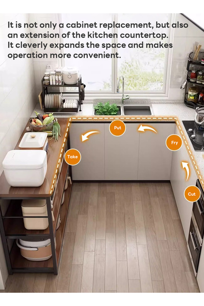 sharpdo Kitchen Rack, Floor Storage Rack for Home Use, Cutting Table, Workbench, Storage Rack