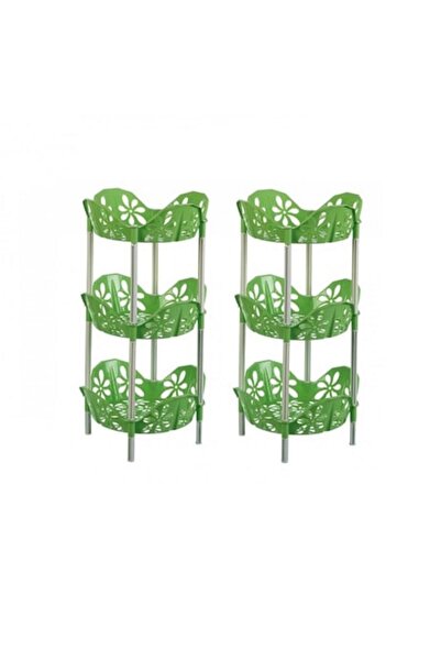 OEM Set 2 rafturi de depozitare din plastic Sultan, 3 niveluri, verde