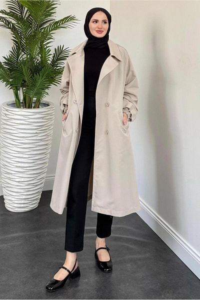 TRENDTESETTÜR TRENCH BEJ (PIE) CU CĂPĂȚĂ DE FEMEI T 8126