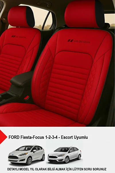 GM-DESIGN Istanbul Series Leather Car Seat Cover (Ford Focus-Fiesta-Escort Compatible)