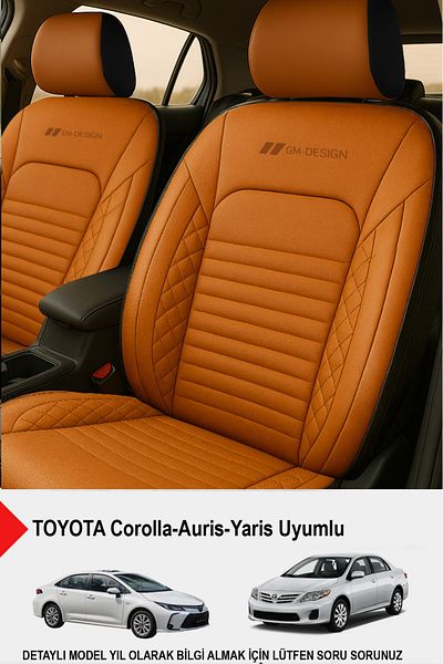 GM-DESIGN Istanbul Series Leather Car Seat Cover (Compatible with Toyota Corolla-Auris-Yaris)